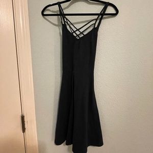 Criss Cross Navy Skater Dress